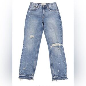 ABERCROMBIE & FITCH The Mom High Rise Jean Sz 26 Frayed Hem